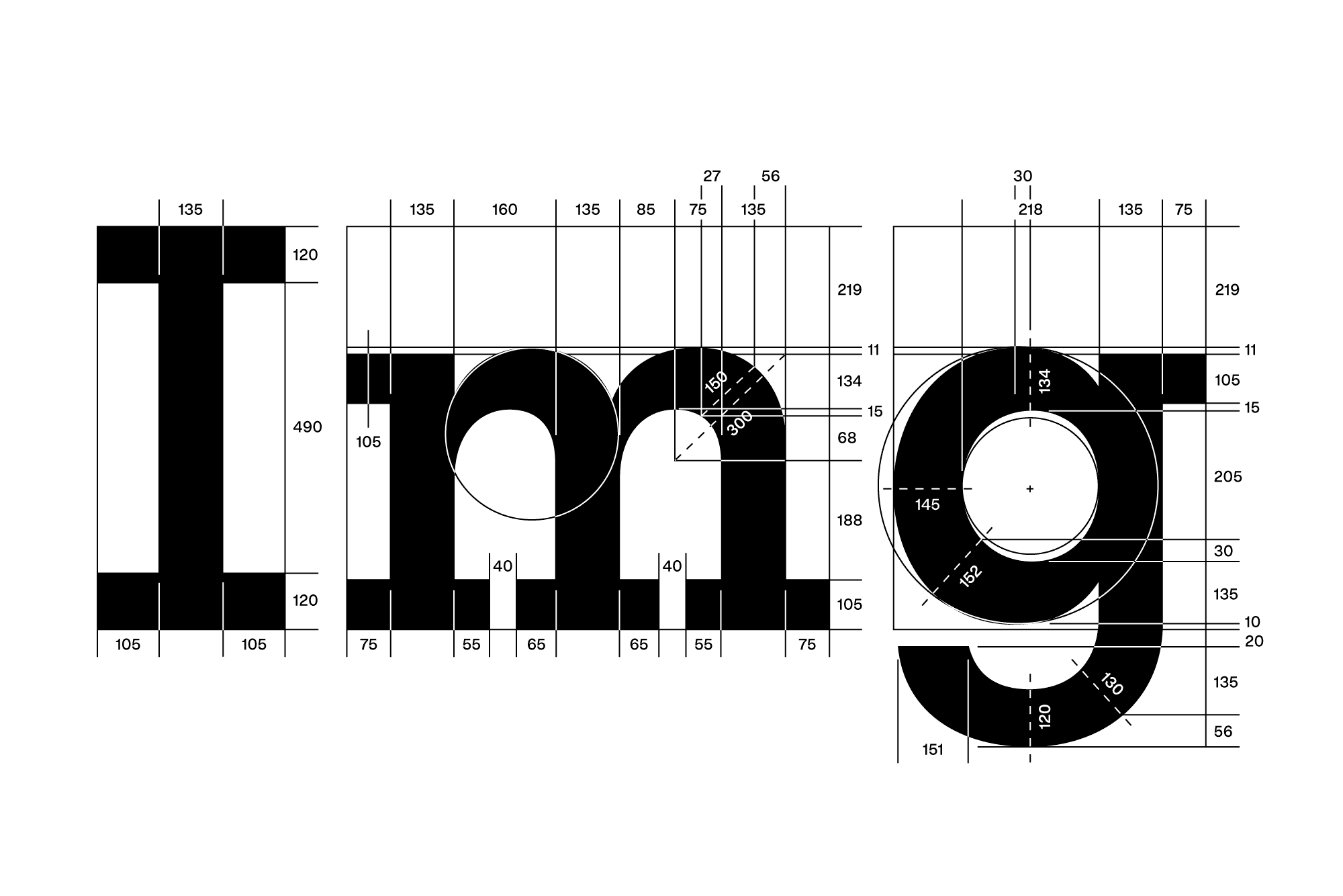 A wireframe view of Affix reveals its geometric 8-core, mono-linear strokes, and heavy serifs, giving it the solid and stable appearance of a mechanical typewriter.