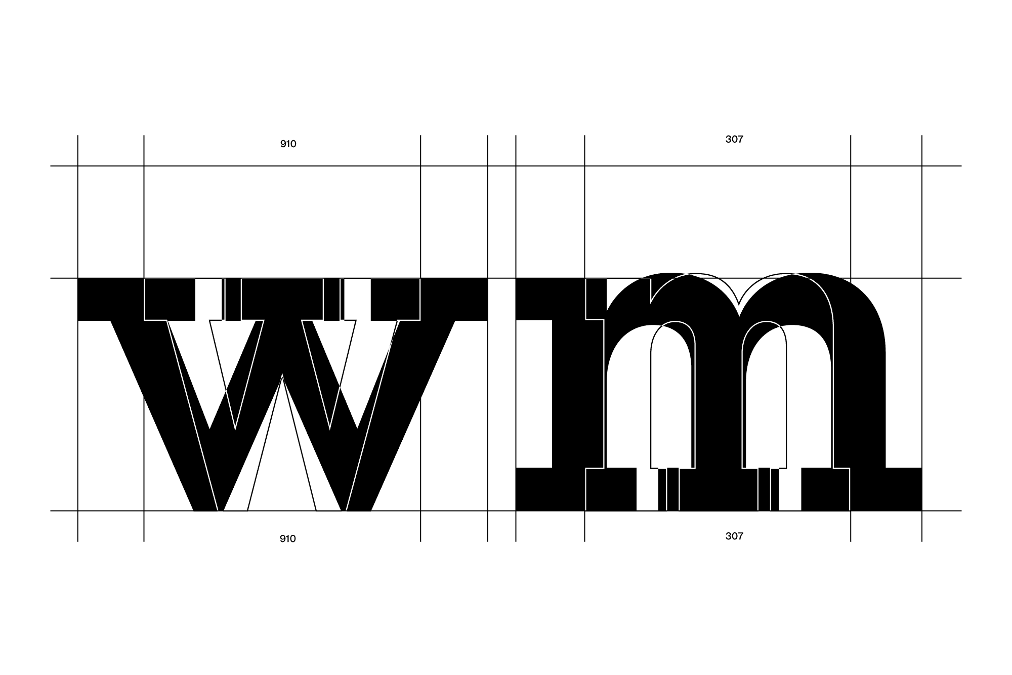 Affix breaks away from traditional typewriter/monospaced proportions. Letters that are normally compressed in a mono (M, m, W, w) were given breathing room, evolving a rigid monospace into a dynamic proportional family.