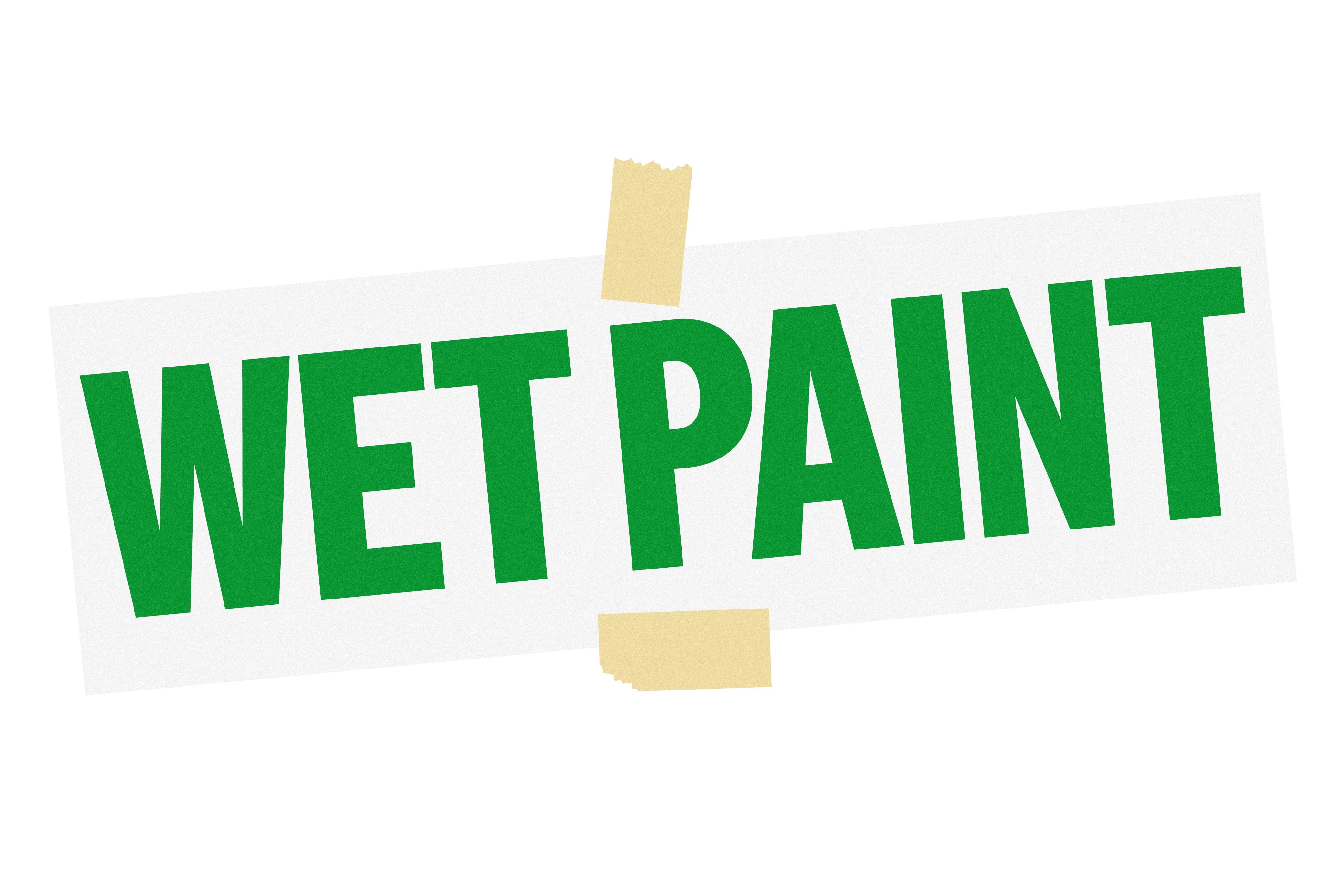 NYC MTA Train Station WET PAINT Sign, remade with Modern Gothic Poster (12 x 4.75’’)