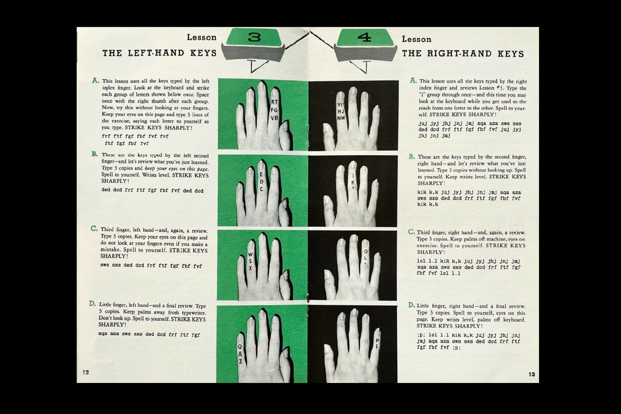 Remington Rand Portable Typewriter, Type Right Away! Instruction booklet, 1950s, United States
