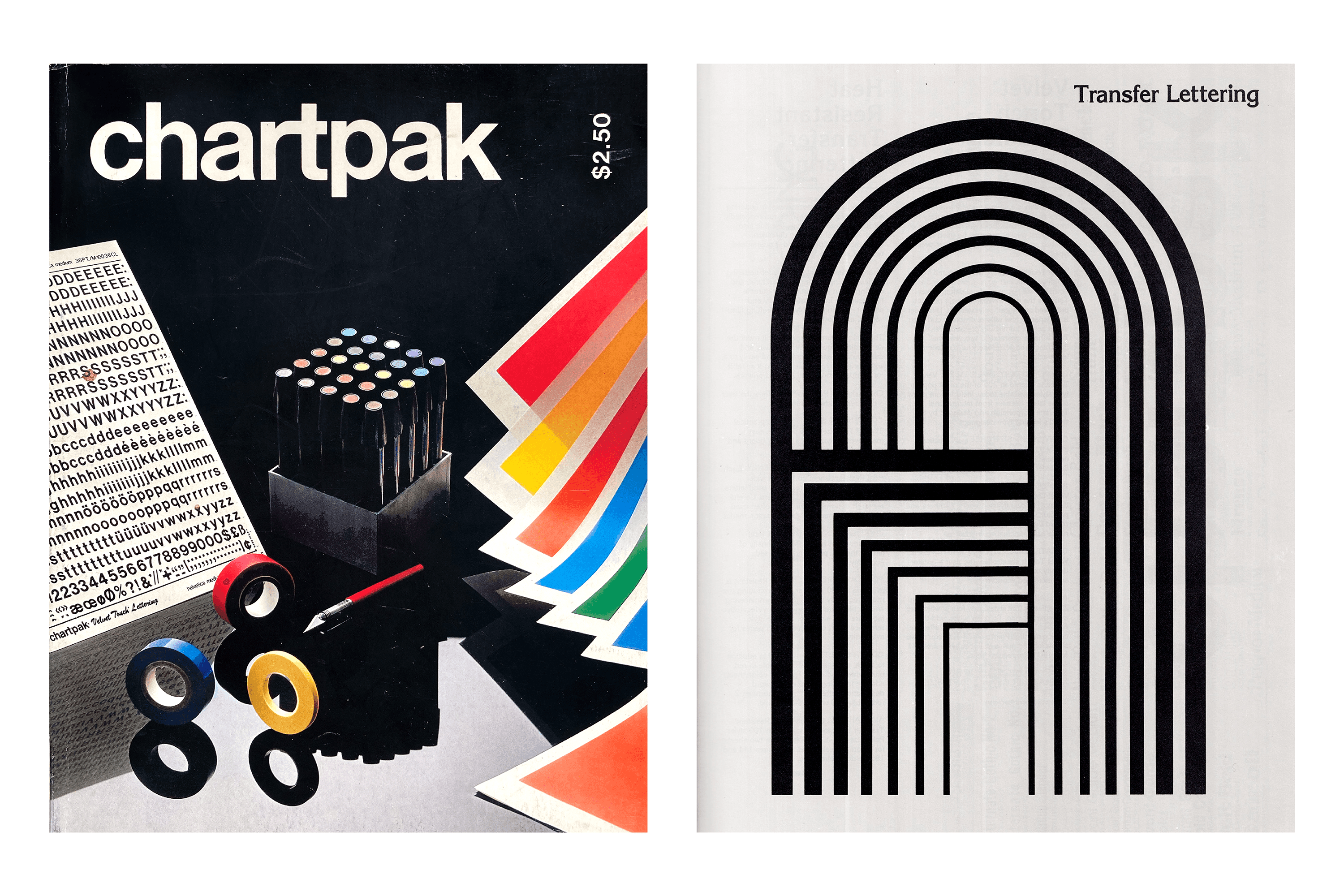 Inner pages from Chartpak Graphic Products, C.1980. Image courtesy: Personal Archive