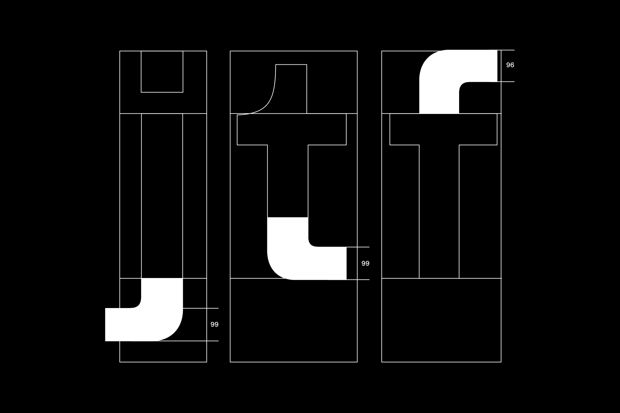 Optical variation in the flat terminals of “j,” “t,” and “f.”