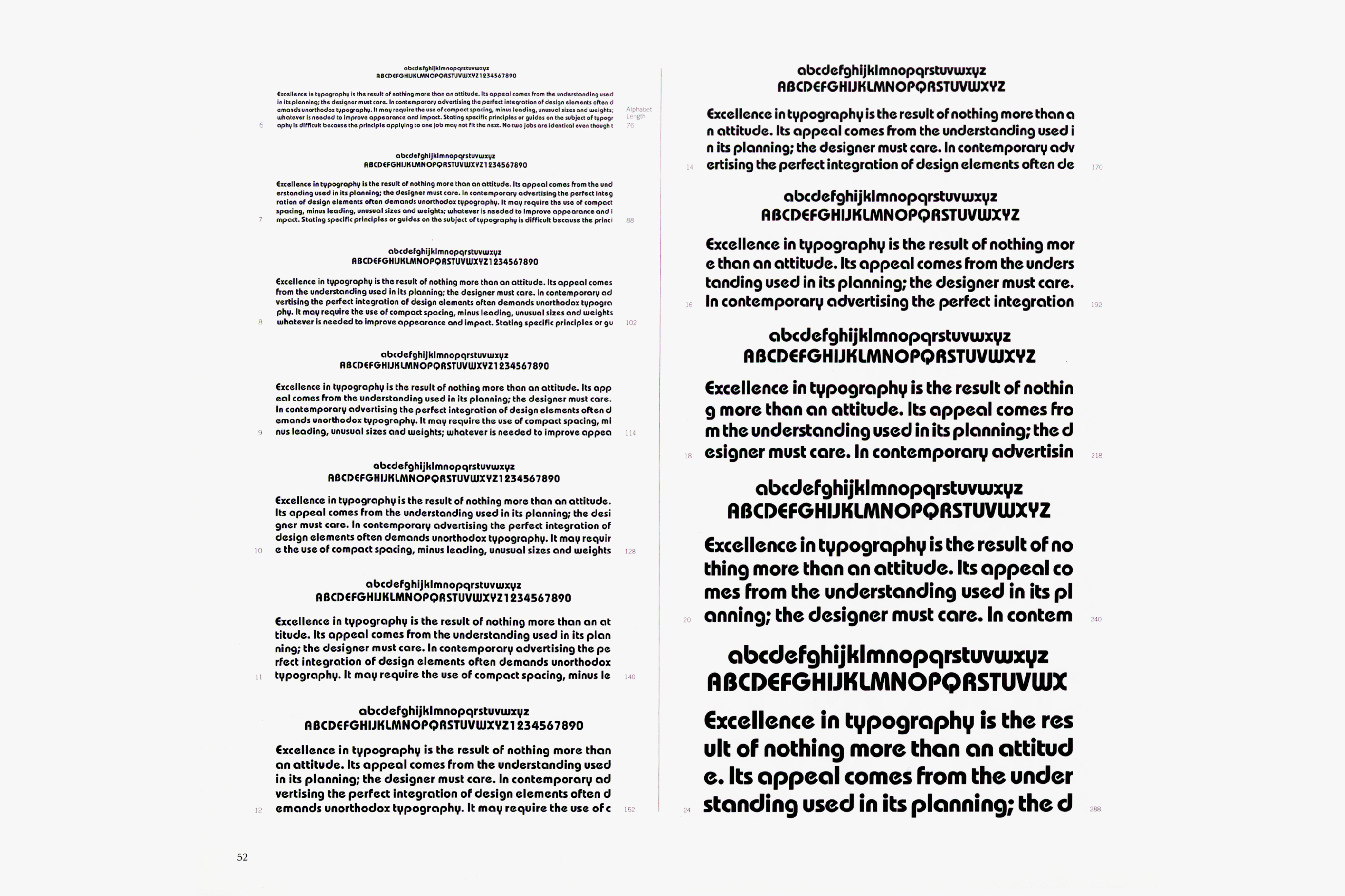 Spread showing ITC Bauhaus from The ITC typeface collection. Published by International Typeface Corporation, USA, 1980. Private collection
