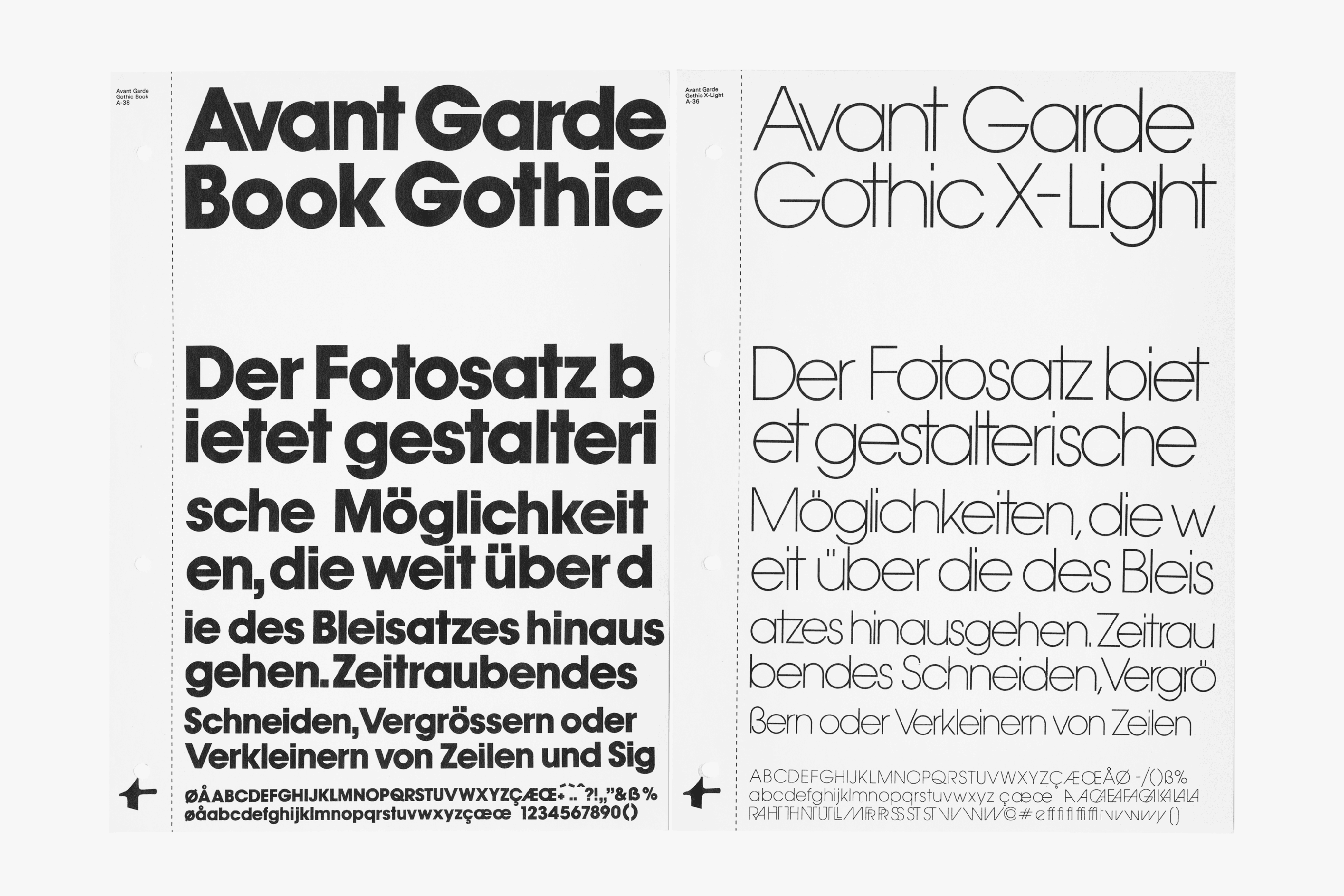 ITC Avant Garde Gothic, Typostudio – Titelschriften 1, Munich, 1985. Private collection